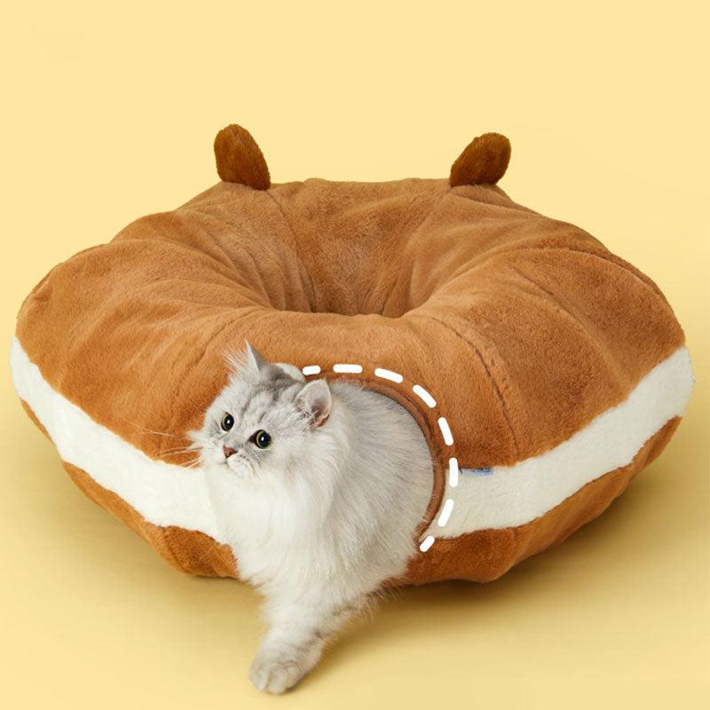 Bear Warm Cat Tunnel Foldable Cat Bed