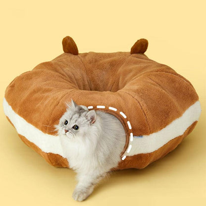 Bear Warm Cat Tunnel Foldable Cat Bed