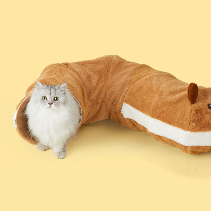 Bear Warm Cat Tunnel Foldable Cat Bed