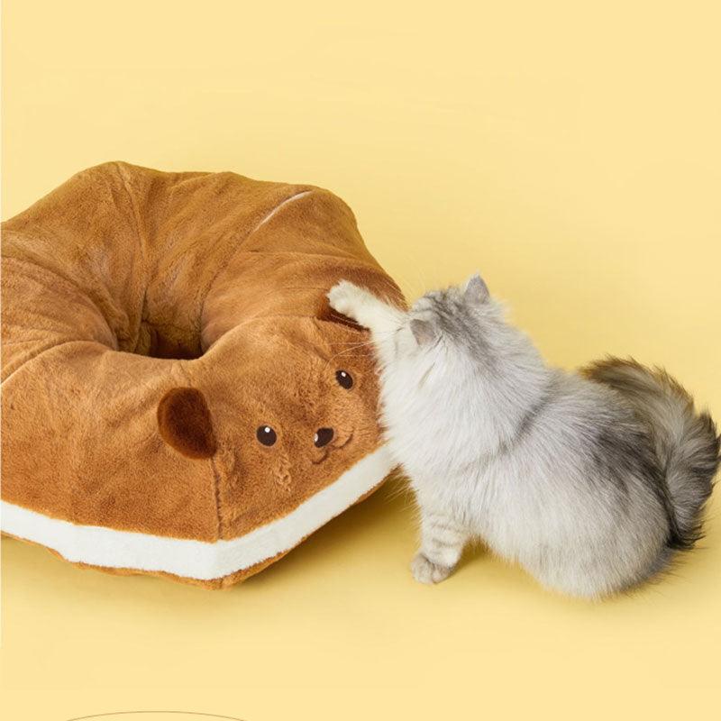 Bear Warm Cat Tunnel Foldable Cat Bed