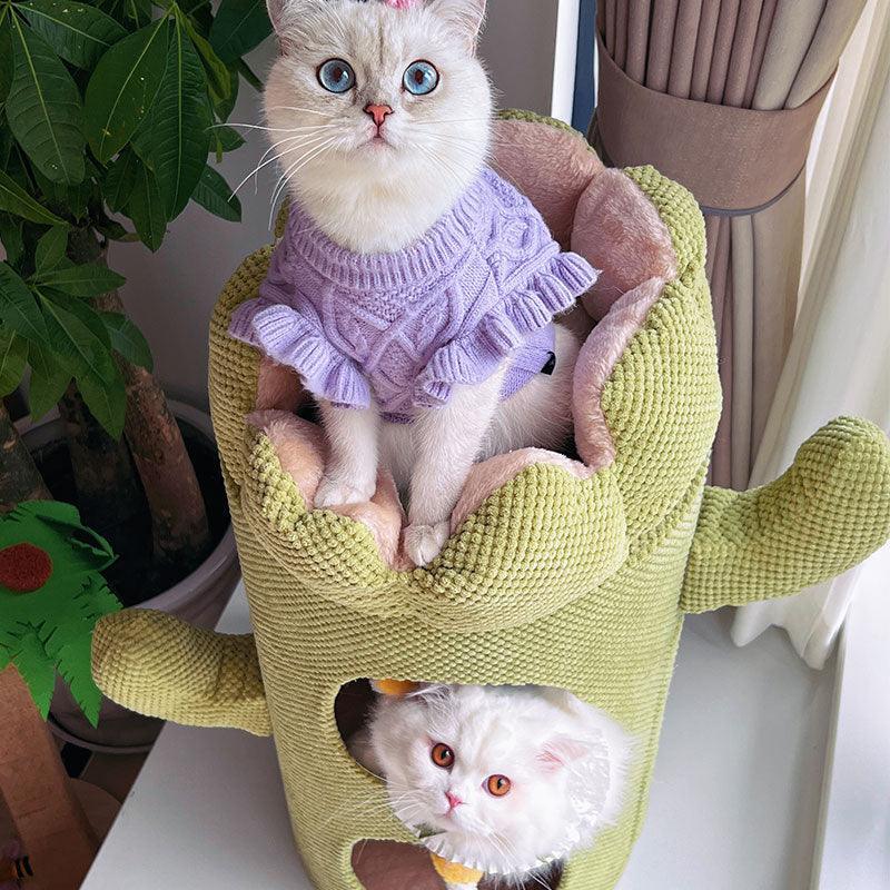 Cactus Cat Climbing Frame Tree with Nest