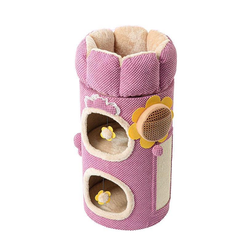 Cactus Cat Climbing Frame Tree with Bed