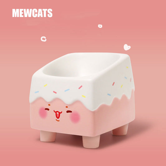 Cake Cat Food Water Bowl Elevated Cat Bowls
