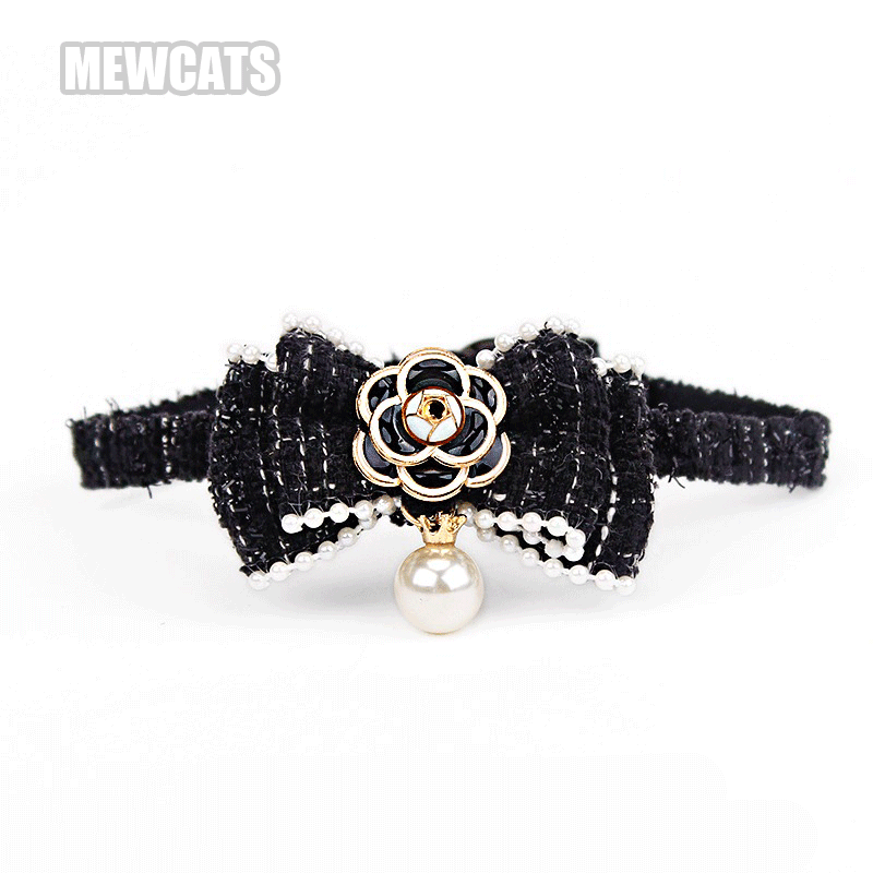 Camellia Cat Collar with Pearls