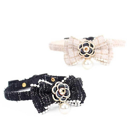 Camellia Cat Collar with Pearls