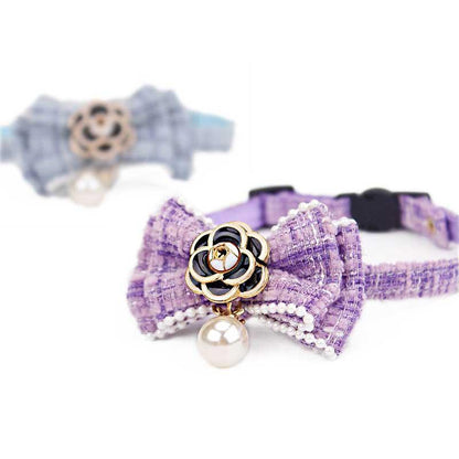 Camellia Cat Collar with Pearls 