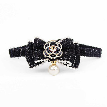 Camellia Cat Collar with Pearls 