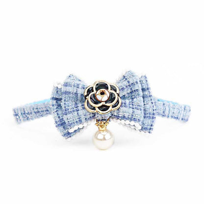Camellia Cat Collar with Pearls 
