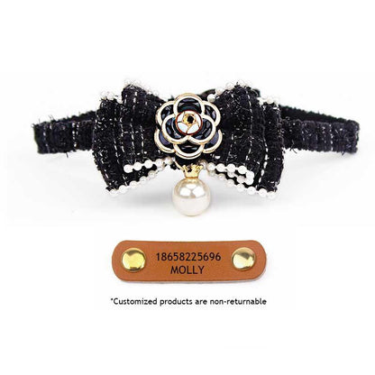 Camellia Cat Collar with Pearls 
