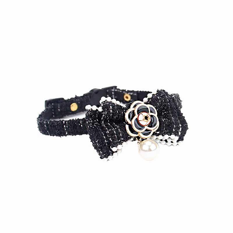 Camellia Cat Collar with Pearls 
