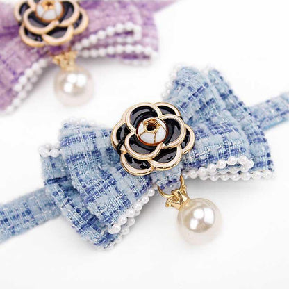 Camellia Cat Collar with Pearls 