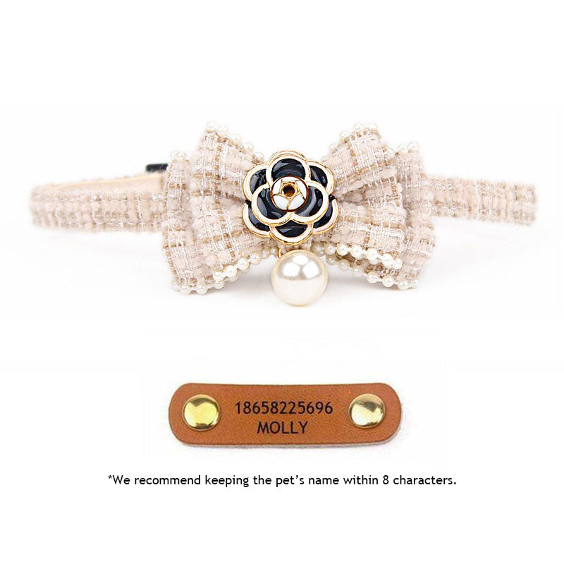 Camellia Cat Collar with Pearls