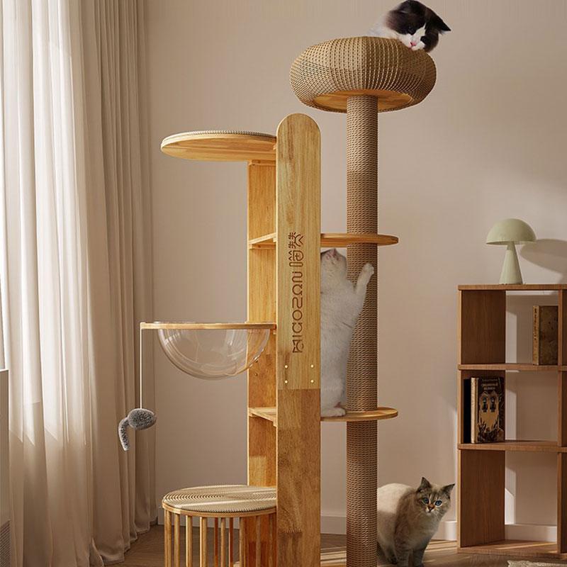 Capsule Climbing Wood Tree for Multiple Cat 