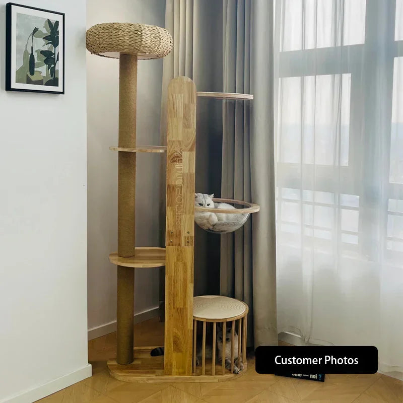 Capsule Climbing Wood Tree for Multiple Cat