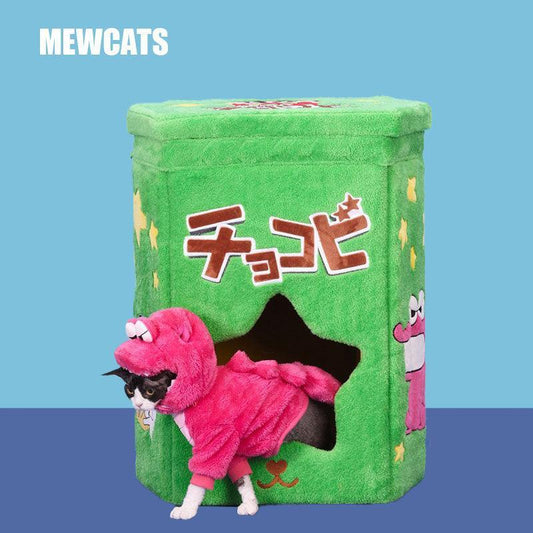Cartoon Cookie Box Foldable Cat Cave Bed