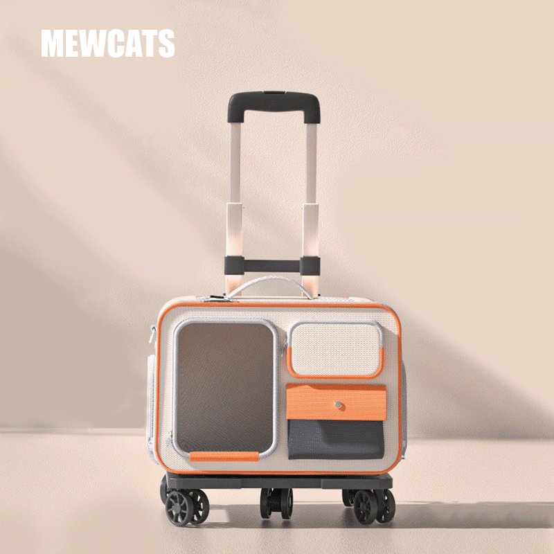 Cat Rolling Carrier Backpack With Wheels Trolley Bag