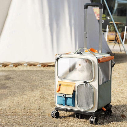 Cat Carrier Backpack with Wheels Trolley Bag 