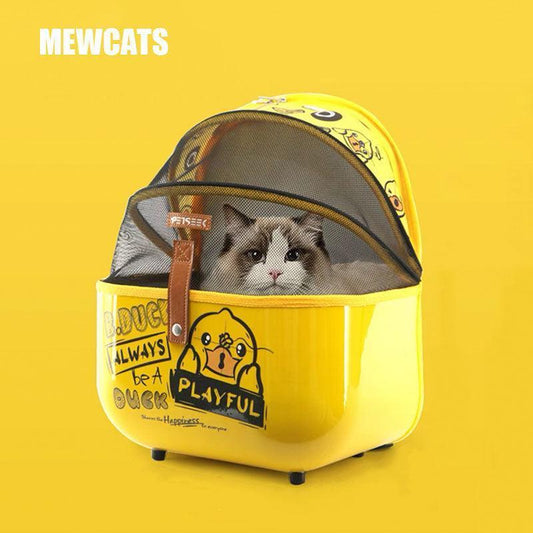 Cat Carrier Bag Portable White Travel Backpack - MEWCATS