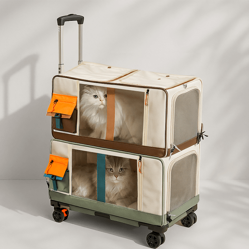 Cat Carrier Backpack with Wheels Trolley Bag