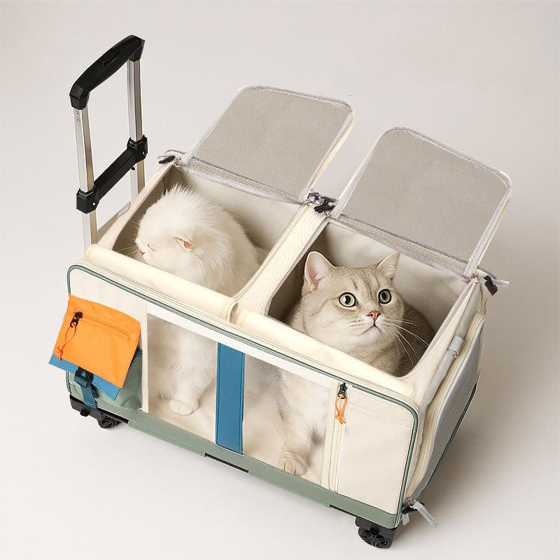 Cat Carrier Backpack with Wheels Trolley Bag