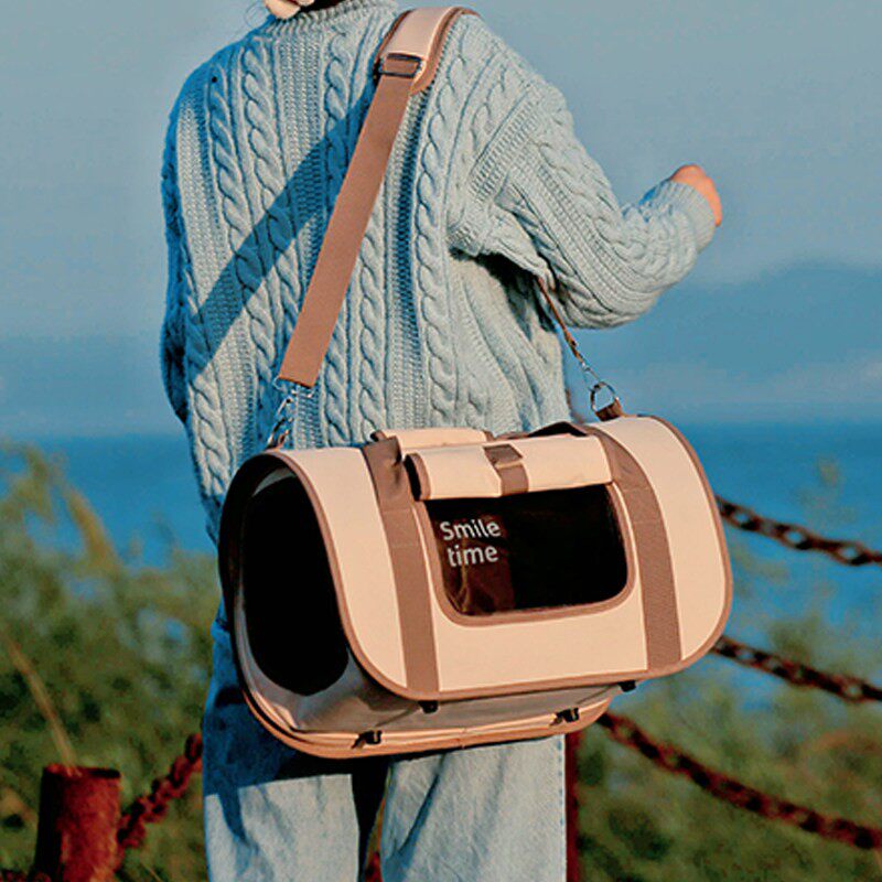 Cat Carrier Bag Folded Tote Khaki Large Bag