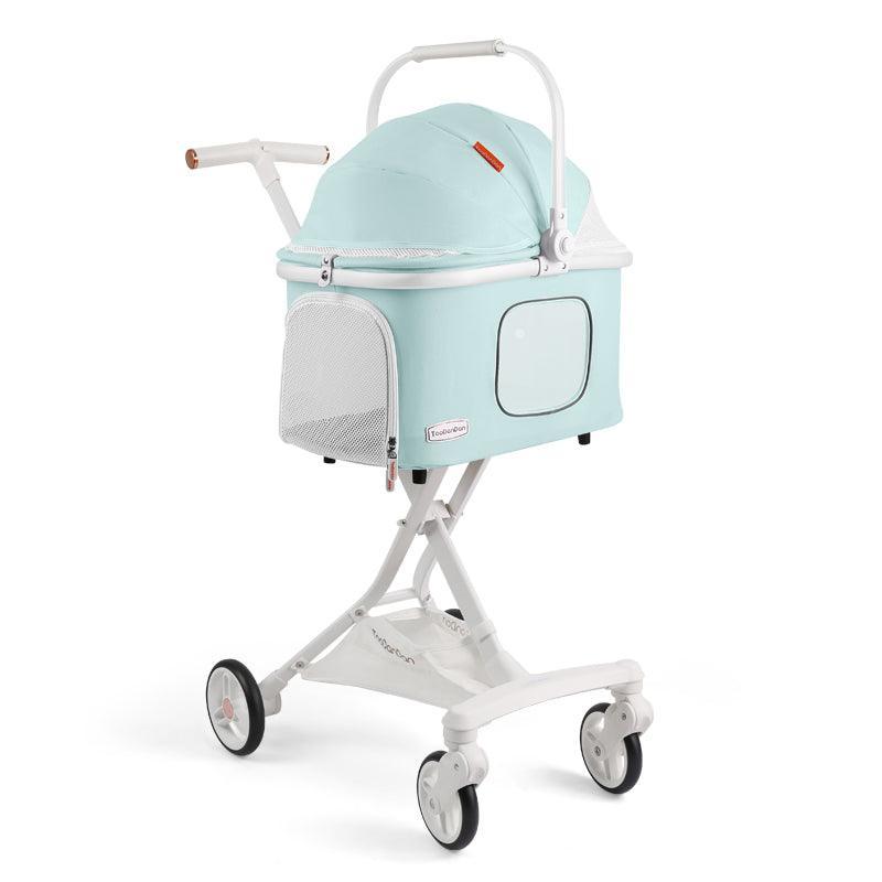 Cat Stroller Carrier With Wheels Foldable Basket