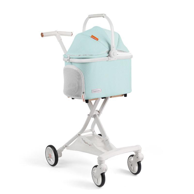 Cat Stroller Carrier With Wheels Foldable Basket