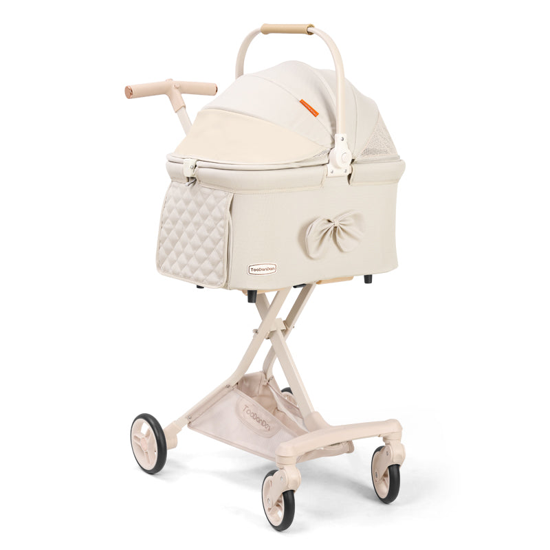 Cat Stroller Carrier With Wheels Foldable Basket