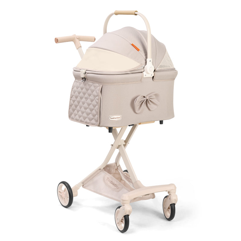 Cat Stroller Carrier With Wheels Foldable Basket