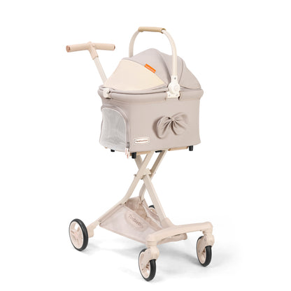 Cat Stroller Carrier With Wheels Foldable Basket