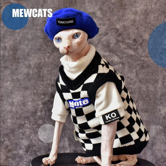 Chic Sphynx Cat Vest Warm Sweatshirt Clothes