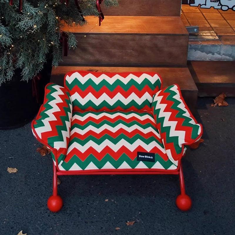 Christmas Pet Sofa Chair Cat Elevated Bed