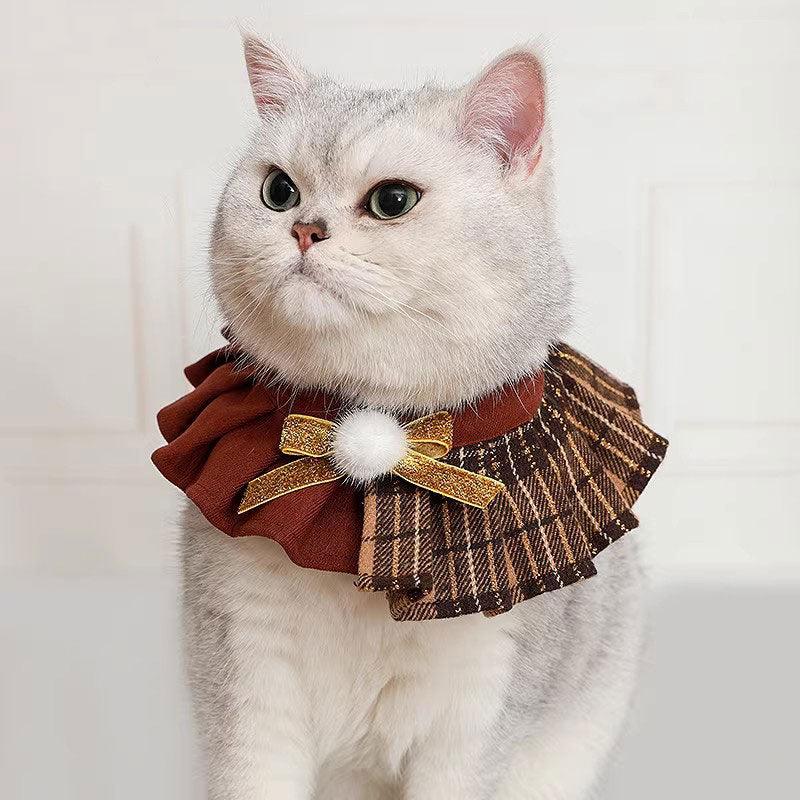 Christmas Cat Hat Collar Bib Clothes Set (8)