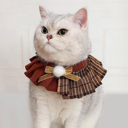 Christmas Cat Hat Collar Bib Clothes Set (8)