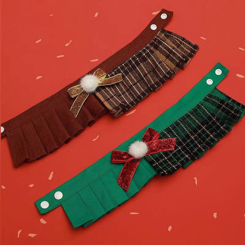 Christmas Cat Hat Collar Bib Clothes Set (8)