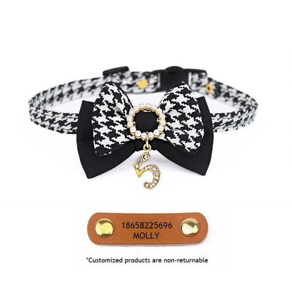 Classic Bow Cat Collar Black and White