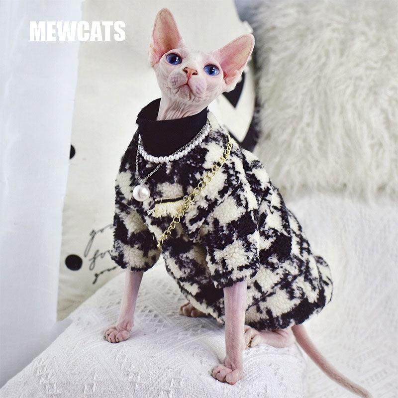 Classy Lambswool Sphynx Cat Coat Clothes