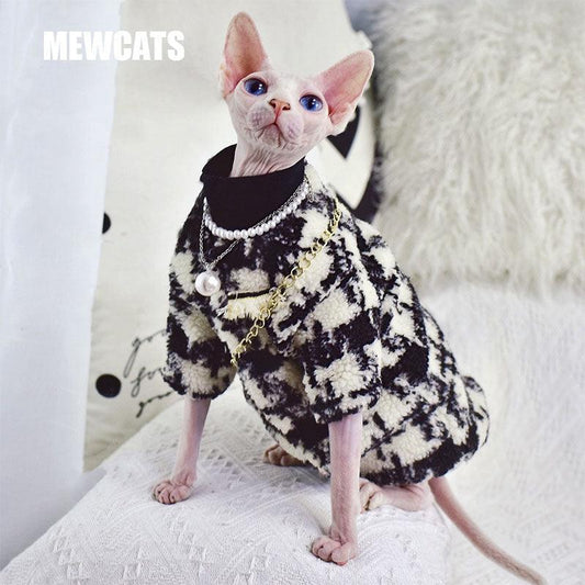 Classy Lambswool Sphynx Cat Coat Clothes