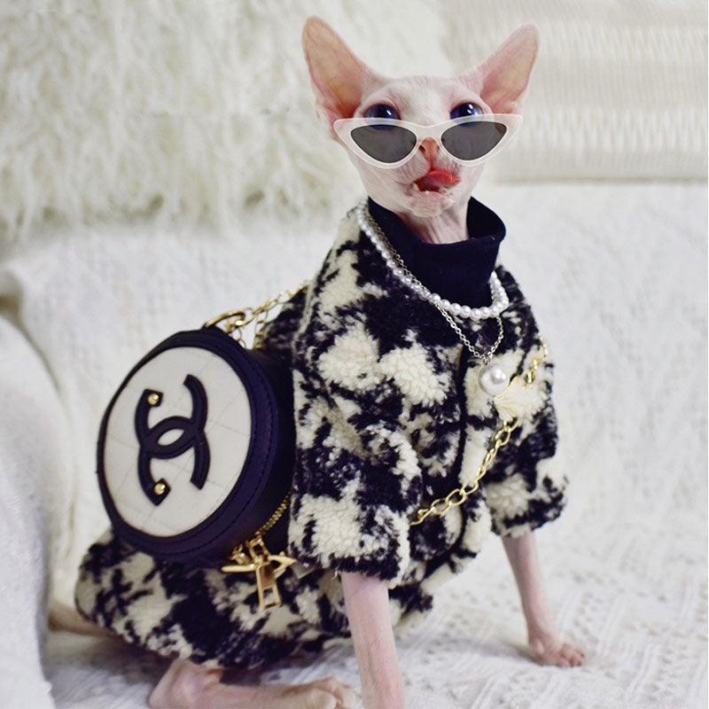 Classy Lambswool Sphynx Cat Coat Clothes