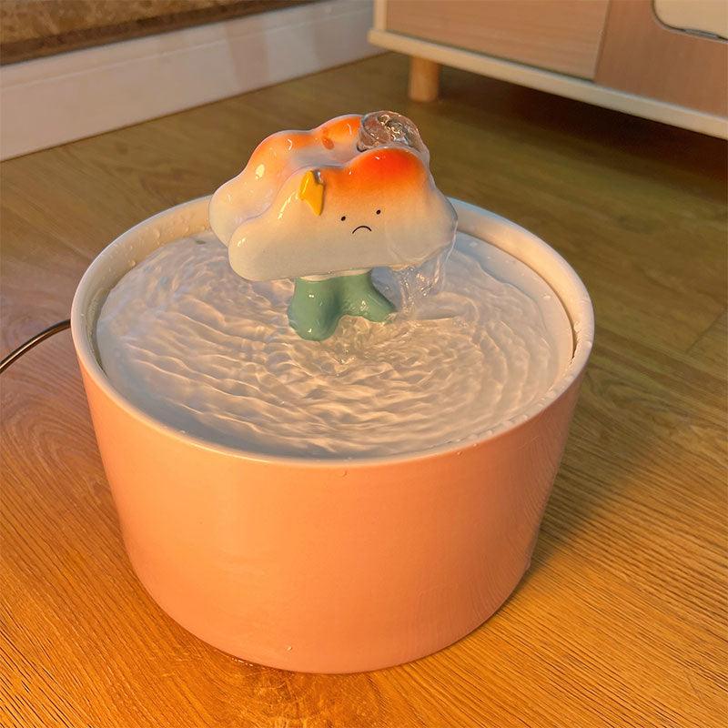 Cloud Ceramic Cat Water Fountain Bowl 