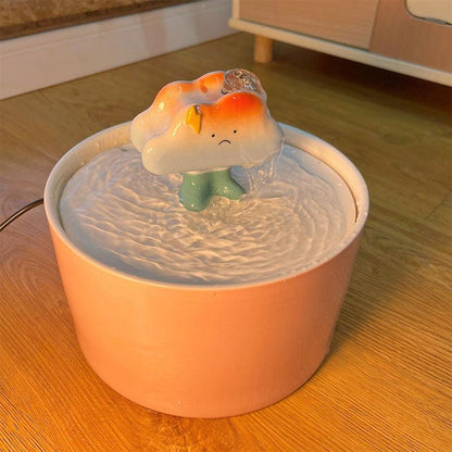 Cloud Ceramic Cat Water Fountain Bowl 