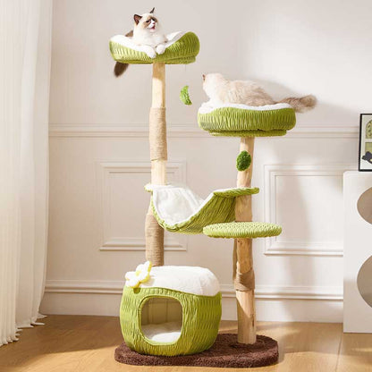 Coconut Grove Solid Wood Cat Climbing Tree