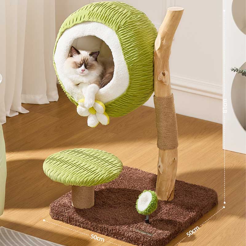 Coconut Grove Solid Wood Cat Climbing Tree