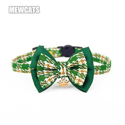 College Style Bow Cat Collar