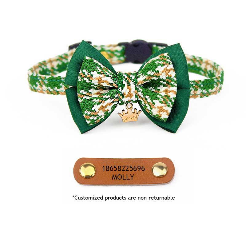 College Style Bow Cat Collar