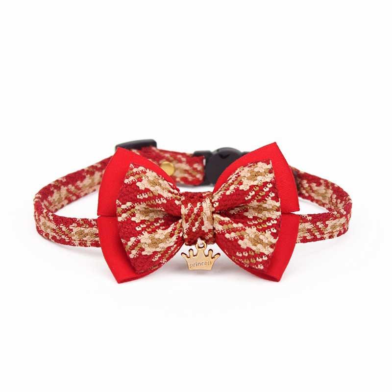 College Style Bow Cat Collar