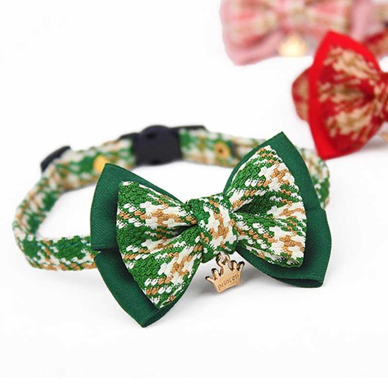 College Style Bow Cat Collar