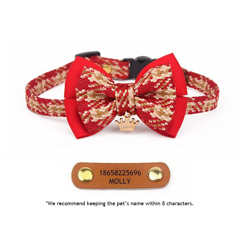 College Style Bow Cat Collar