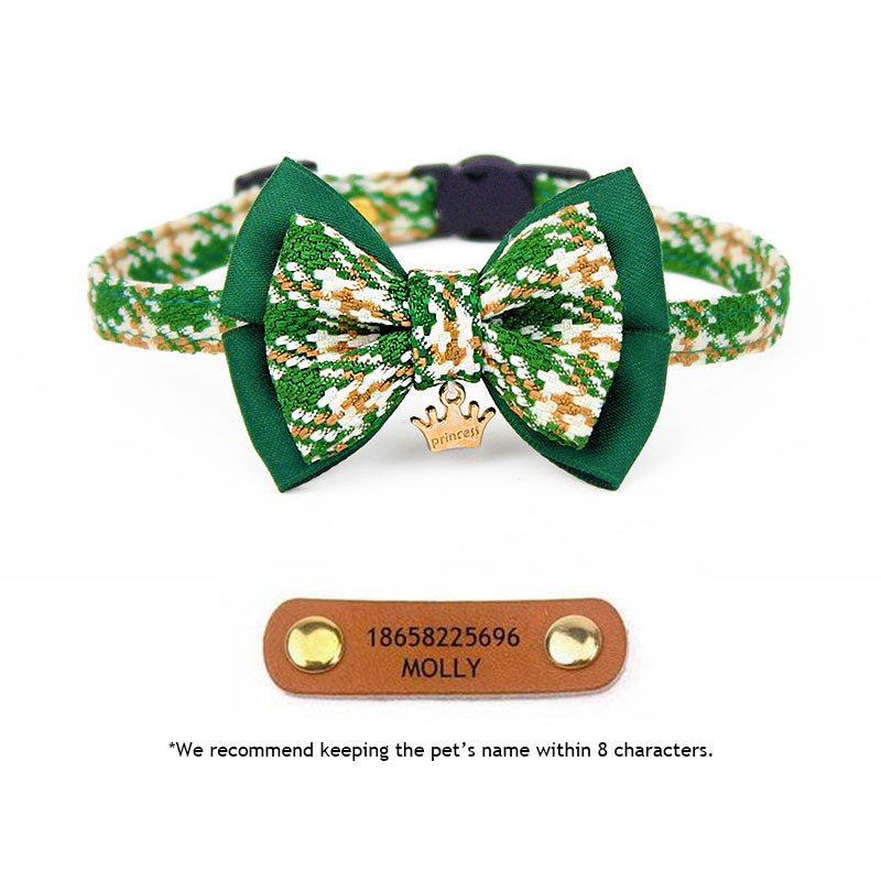 College Style Bow Cat Collar