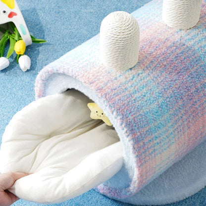 ColorGlow Warm Enclosed Cat Cave Bed